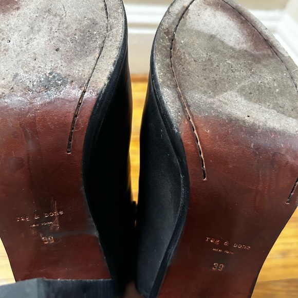 Rag & Bone Wyatt Black Leather Slingback Open Toe Bootie, Size 39 - Picture 8 of 8